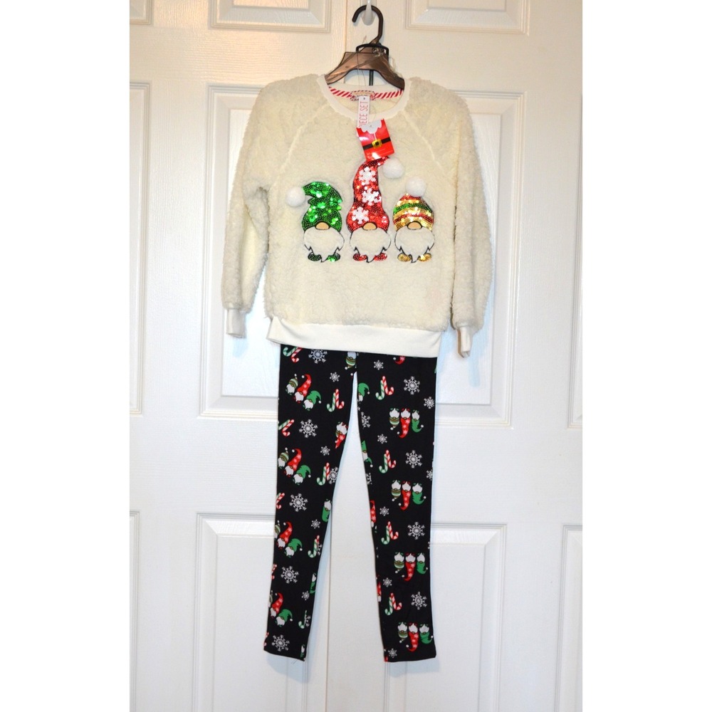 Girls Merry Christmas Poof Girl 2 Piece Gnome Christmas Outfit Size S Nwt's‎